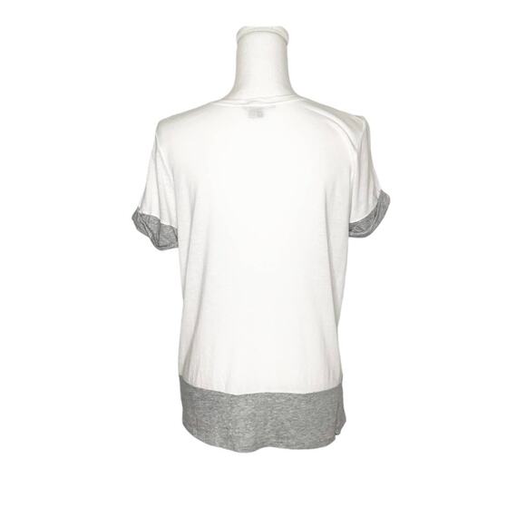 Vince White And Gray Colorblock Short Rolled Sleeves Tee Small - Picture 4 of 6